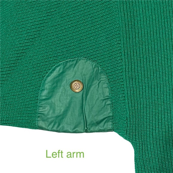 VTG 80’s Rare Navigare Men’s Green Sweater with Green Nylon Embellishments. - Picture 9 of 12